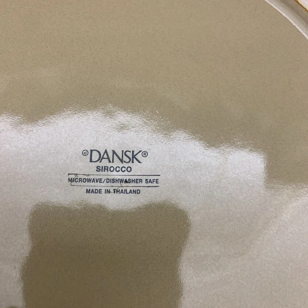 Dansk‎ Sirocco Khaki White Center Dinner Plate Almost 11